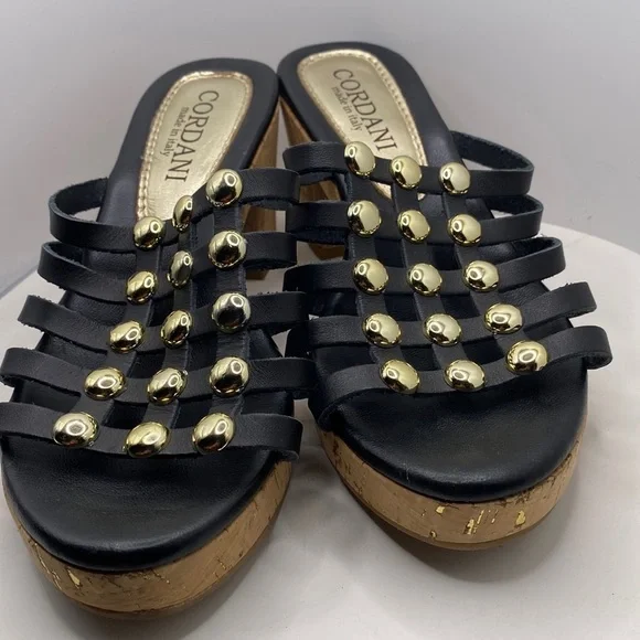 Cordani Keqne Italian Leather Caged Platform Cork Sandals - Picture 11 of 16